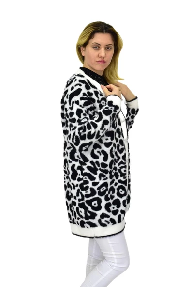 Kadın Leopar Desen Hırka 101002 BGL-ST04079 - Resim 9