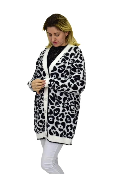 Kadın Leopar Desen Hırka 101002 BGL-ST04079 - Resim 12