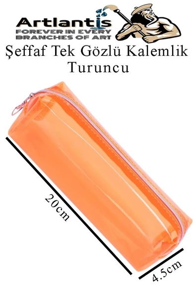 Şeffaf Kalemlik 1 Adet Tek Gözlü Transparan Kalem Kutusu Fosforlu Renkli Silikon Tek Bölmeli Makyaj Kozmetik Çantası - 5