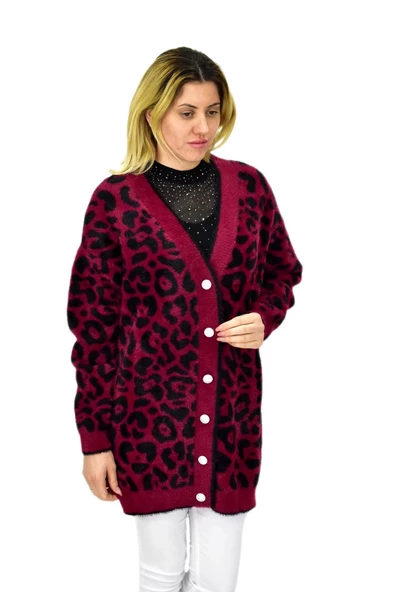 Kadın Leopar Desen Hırka 101002 BGL-ST04079 - Resim 2