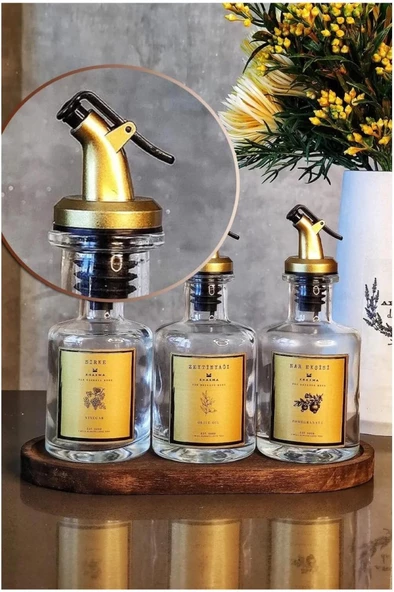 4 Adet Damlatmaz Yağdanlıklık Sirkelik Şişe Ucu Kapağı Tıpası Gold Siyah - 4