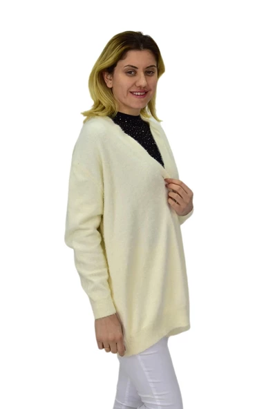 Kadın Triko Düğmeli Hırka 24153 BGL-ST04067 - Resim 3