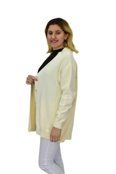 Kadın Triko Düğmeli Hırka 24153 BGL-ST04067 - Resim 5