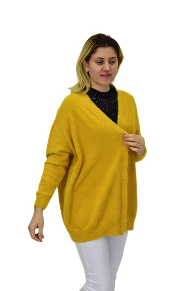 Kadın Triko Düğmeli Hırka 24153 BGL-ST04067 - Resim 10