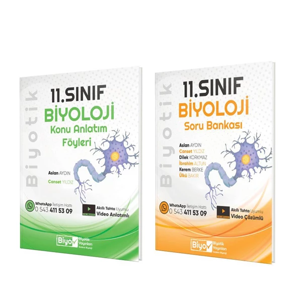 Biyotik 11.Sınıf Biyoloji Konu Anlatım Föyü ve Soru Bankası Seti 2 Kitap