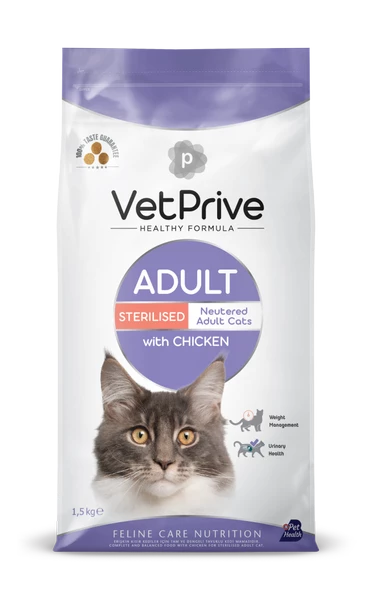 Vet Prive Kısırlaştırılmış Tavuklu Kedi Maması  1,5 Kg