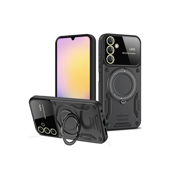 Smody Samsung Galaxy A35 5G İle Uyumlu Kılıf Joy Lens Standlı Kapak - 5