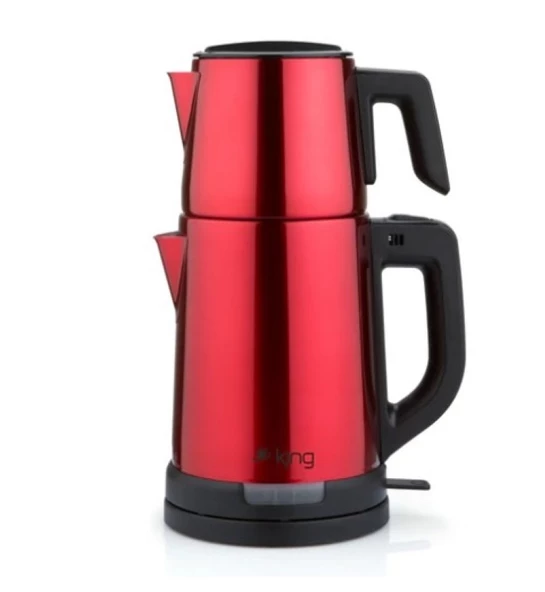 King KCM331 TeaPro Inox Çay Makinesi - Kırmızı - 2