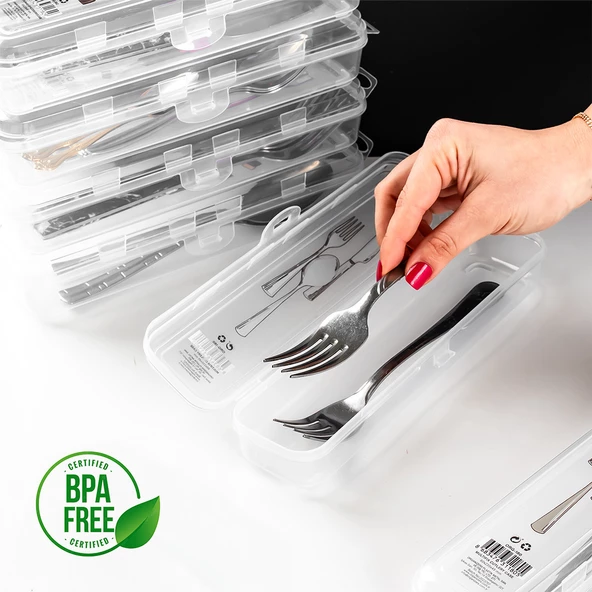 Porsima Te-192 6 lı Makyaj Fırçası Kalemlik Diş Fırçası Kabı Çatal Kaşık Bıçak Saklama Kutusu Kabı Seti - 2