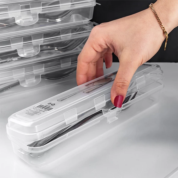 Porsima Te-192 6 lı Makyaj Fırçası Kalemlik Diş Fırçası Kabı Çatal Kaşık Bıçak Saklama Kutusu Kabı Seti - 5