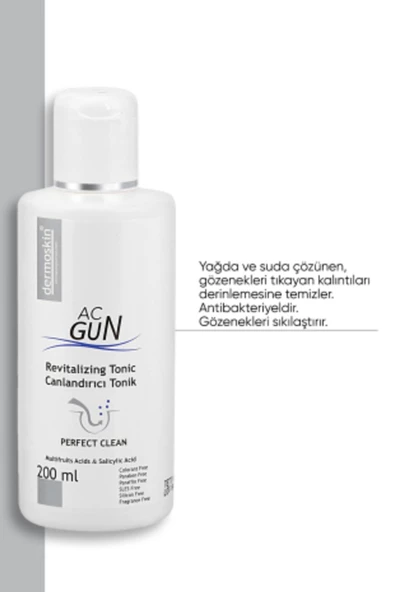 DERMOSKİN ACNEGUN CANLANDIRICI TONİK 200 ML - Resim 2