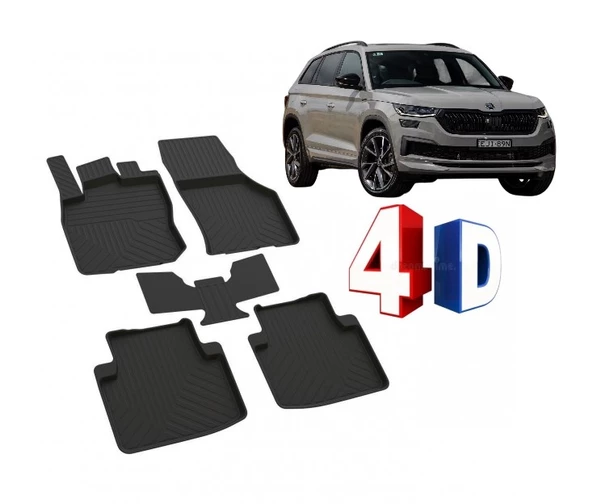 KODİAQ 2024 2025 2026 ARCA ÖZEL KAUÇUK 4D HAVUZLU PASPAS ürün görseli 1