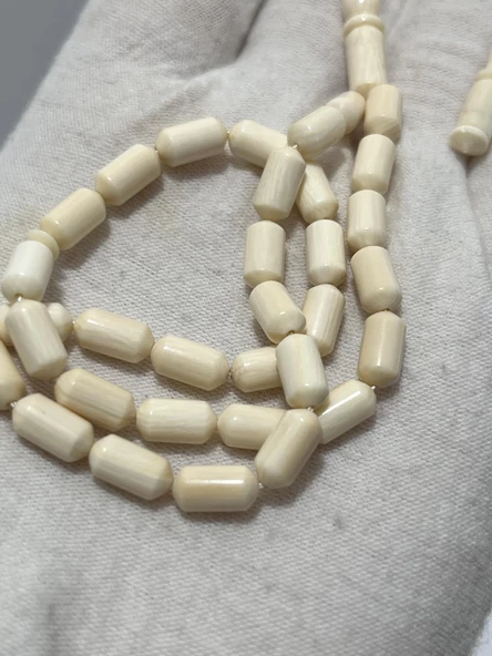 Kesme Fildişi Tesbih 9,10 Gram - Koleksiyonluk Fil Dişi Tespih - 4