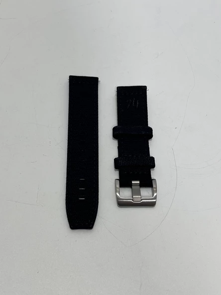 Hemsut Crafted Kanvas Saat Kordonu Siyah 22mm - 3
