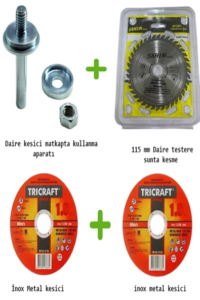 Matkapta Kullanmak Için Daire Testere Aparatı Kesici Diskleri Ve 3 Adet Disk - Resim 2