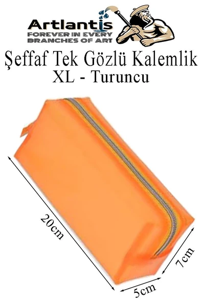 Şeffaf Kalemlik XL 1 Adet Tek Gözlü Transparan Kalem Kutusu Fosforlu Renkli Silikon Tek Bölmeli Makyaj Kozmetik Çantası - 5