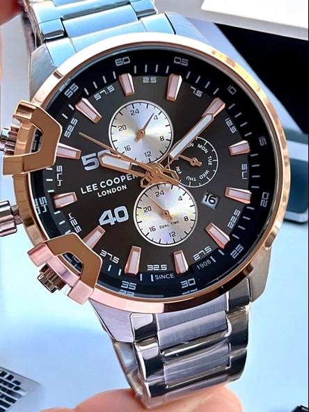 Lee Cooper İç Fonksiyonları Aktif Çelik Kordon 5 Atm Suya Dayanıklı Erkek Kol Saati VS.BLKT.0027