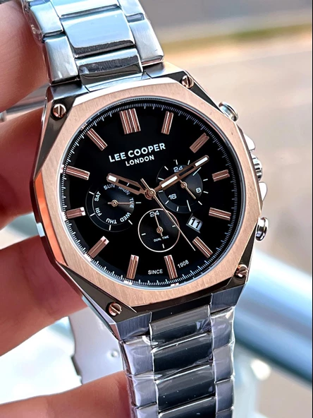 Lee Cooper İç Fonksiyonları Aktif Çelik Kordon 5 Atm Suya Dayanıklı Erkek Kol Saati VS.BLKT.0022 - 4
