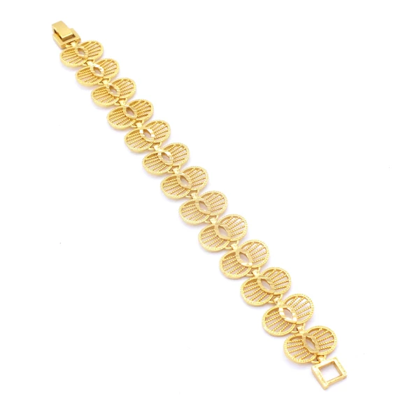 BZ Altın Kaplama Hint İşi Kadın Bileklik BLK-833 - 4