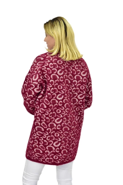 Kadın Leopar Desen Oversize Kazak 140116 BGL-ST04081 - Resim 5