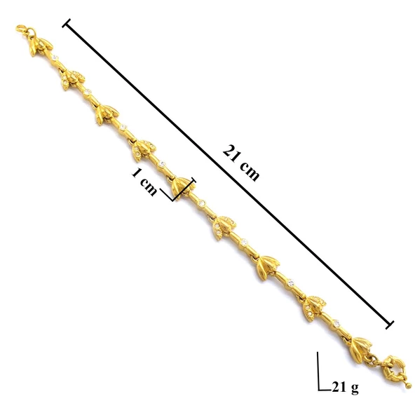 BZ Altın Kaplama Zirkon Taşlı Çiçek Bileklik BLK-894 - 5
