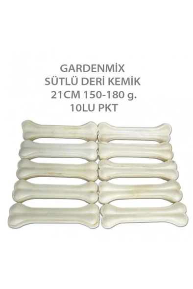 Gardenmix Sütlü Deri Kemik 21cm 150-180 Gr 10lu Paket