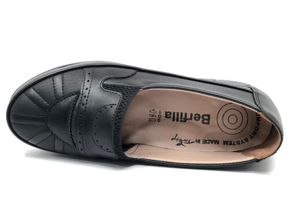 Berfilla Dr.Tavsiyeli İçi %100 Deri Anne Kadın Babet Ayakkabı - 5