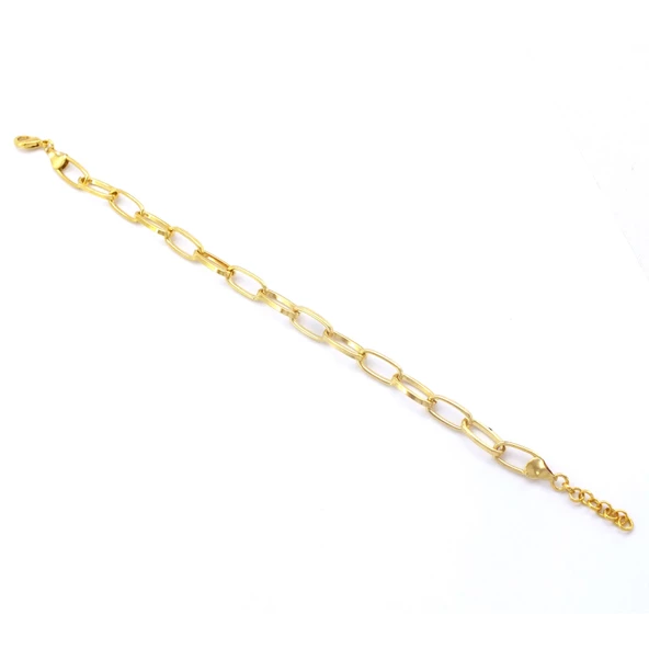 BZ Altın Kaplama Zincir - Hallow Bileklik BLK-985 - 4