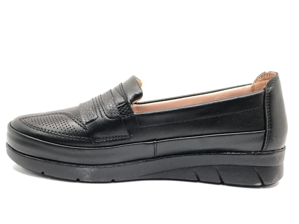 Berfilla Dr.Tavsiyeli İçi %100 Deri Anne Kadın Babet Ayakkabı - Resim 3