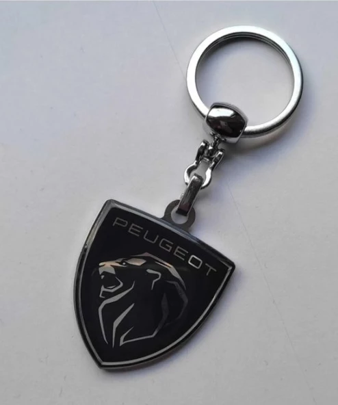 Peugeot Yeni Logolu Metal Otomobil Anahtarlığı 2 Taraf Baskılı 1. Kalite - Resim 2