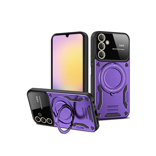 Smody Samsung Galaxy A15 4G İle Uyumlu Kılıf Joy Lens Standlı Kapak - 4