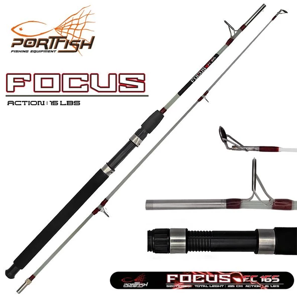 Portfish Focus 180 cm Vidalı Dolgu Tekne Kamışı 15 lbs - Resim 2