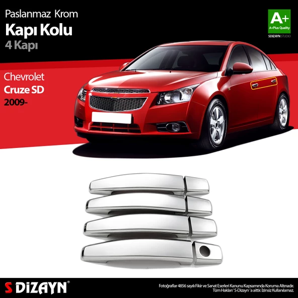 S-Dizayn Chevrolet Cruze SD Krom Kapı Kolu 4 Kapı 2009-2019 ürün görseli
