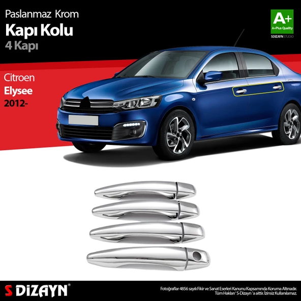 S-Dizayn Citroen C-Elysee Krom Kapı Kolu 4 Kapı 2013-2017 ürün görseli