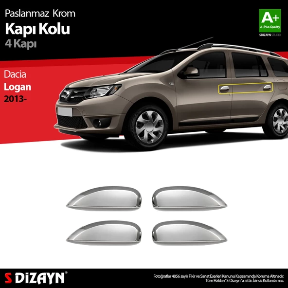 S-Dizayn Dacia Logan Mcv Krom Kapı Kolu 4 Kapı 2013-2020 ürün görseli