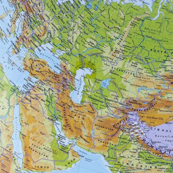 ASYA FİZİKİ HARİTASI (Kaplamalı) - 2