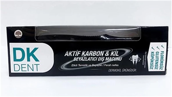 Dermokil Dk Dent Aktif Karbon Diş Fıraclı Diş Macunu 75 Ml