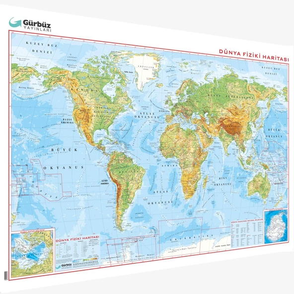 DÜNYA FİZİKİ HARİTASI (78X135 CM) - 2
