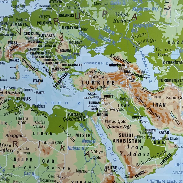 DÜNYA FİZİKİ HARİTASI (78X135 CM) - 5