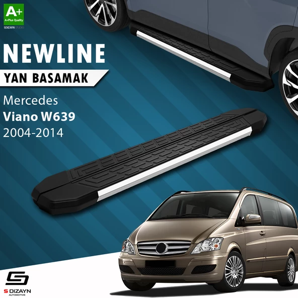 S-Dizayn Viano W639 Uzun Şase NewLine Krom Yan Basamak 253 Cm 2004-2014 A+ Kalite