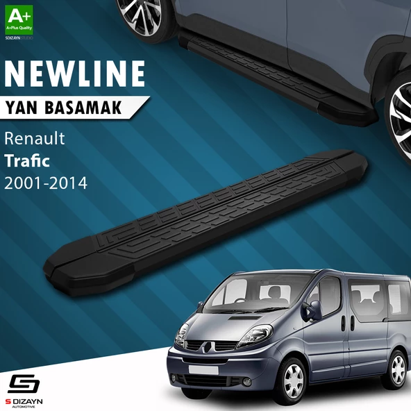 S-Dizayn Renault Trafic 2 Kısa Şase NewLine Siyah Yan Basamak 223 Cm 2001-2014 A+ Kalite