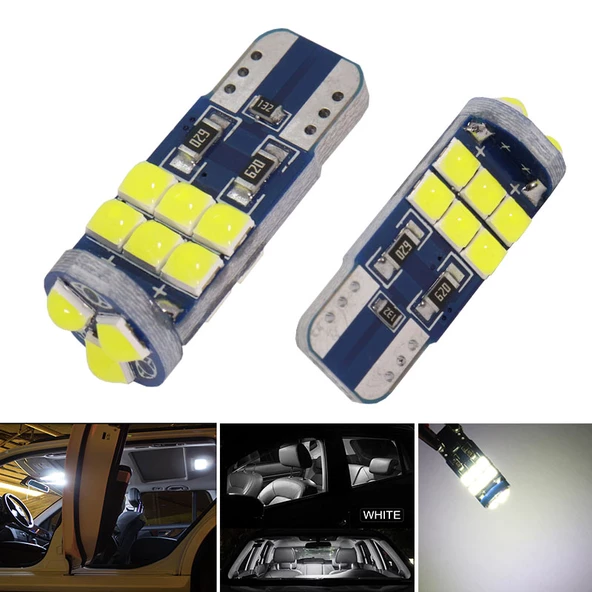 Dekoratif led ampul T10-18SMD 3030CANBUS 12V çift beyaz/ LAAM867 - 4