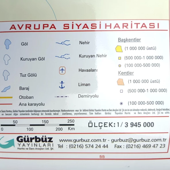 AVRUPA SİYASİ HARİTASI (Kaplamalı) - 3