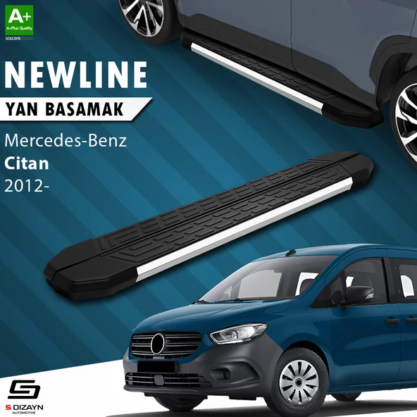 S-Dizayn Citan Uzun Şase NewLine Krom Yan Basamak 223 Cm 2012-2021 A+ Kalite
