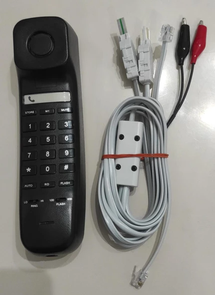 KAREL TEST TELEFONU SİYAH (KESMELİ KESMESİZ TEST KABLOLU) - 2