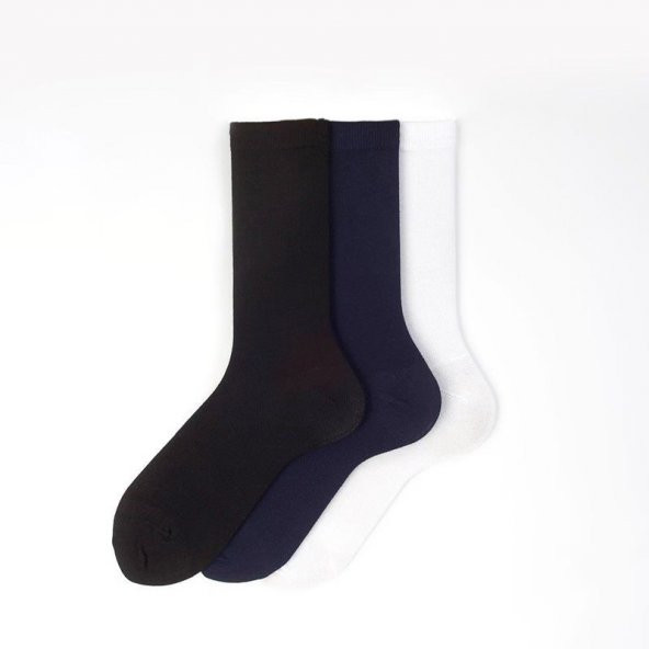 Karışık Renkli Bambu Soket Çorap 3'lü