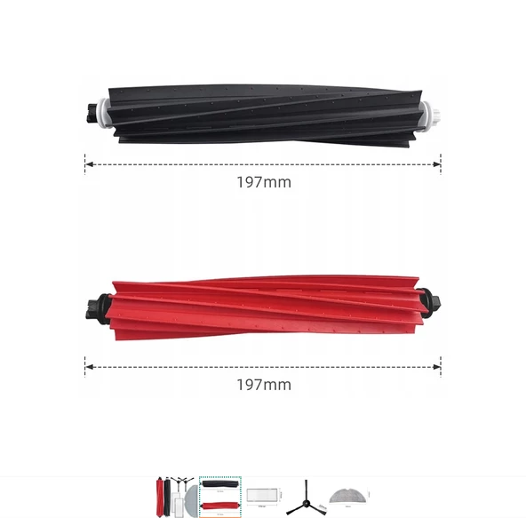 srfn ticaret Roborock S8 Max / S8 MaxV / S7 MaxV Ultra / S80-S85 Uyumlu Ana Fırça-1 Adet (Çiftli) - Resim 2