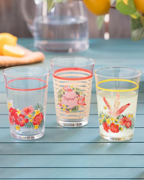 Madame Coco Flamingo Su Bardağı Seti 290 ml 3lü ürün görseli 1