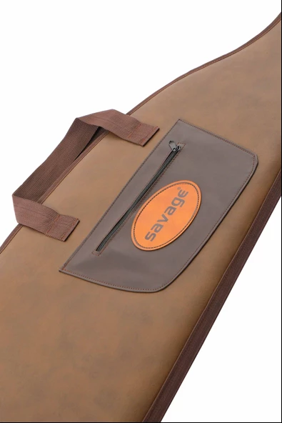 Dürbünlü Tüfek Kılıfı - Savage - Hakiki Deri - Koyu Kahve - 71 Namlu - Resim 5