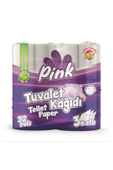 Pink Tuvalet Kağıdı 3 Katlı 32'li